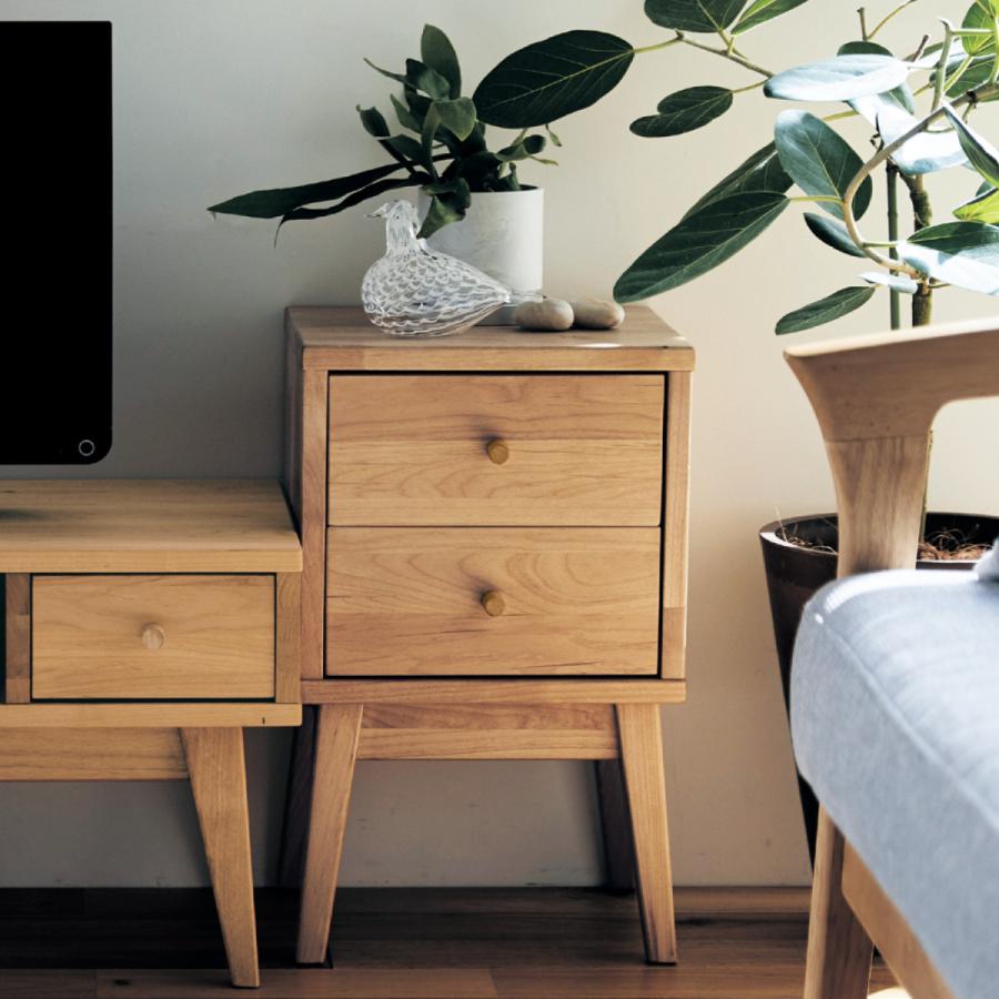 ベルメゾン 天然木アルダー材 サイドチェスト ナイトテーブル