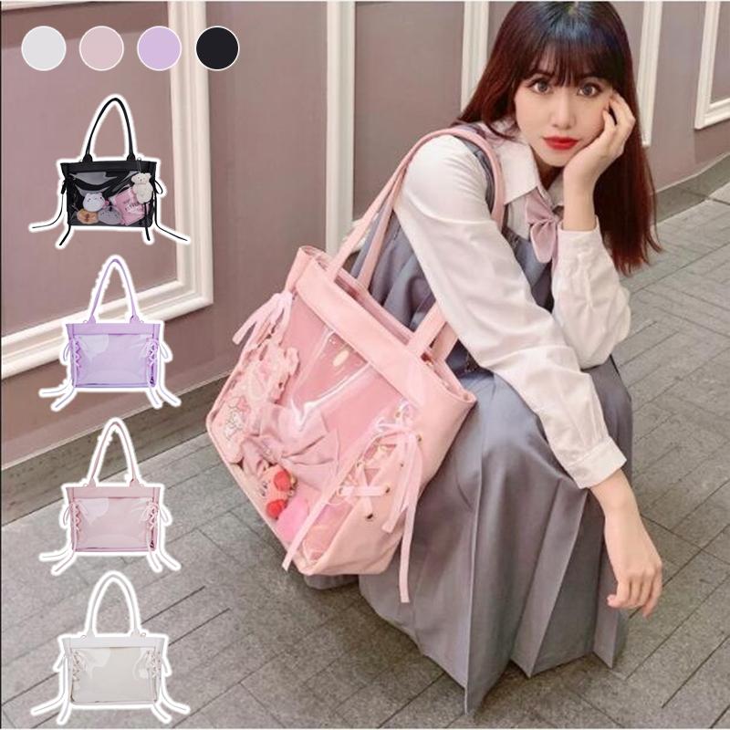 痛バッグ 痛バ トートバッグ 見せバッグ 透明 かばん ブラック