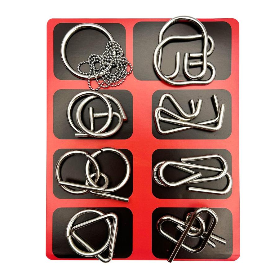 知恵の輪 パズルセット 8個入り ピンク 大人 子ども向け 金属パズル