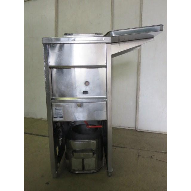 ▽タニコー ガスフライヤー 幅35cm TGFL-35(?) 煙突付 15L LPガス