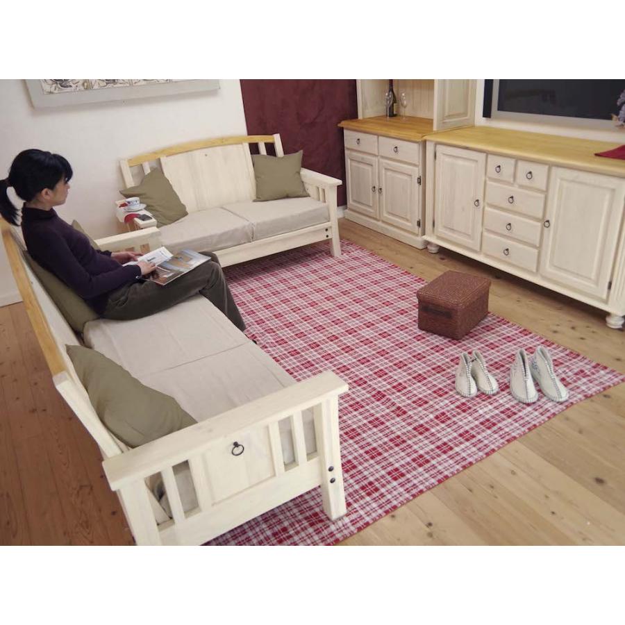 フレンチカントリーパイン2人掛けソファ 極上の座り心地の2Pソファ 幅