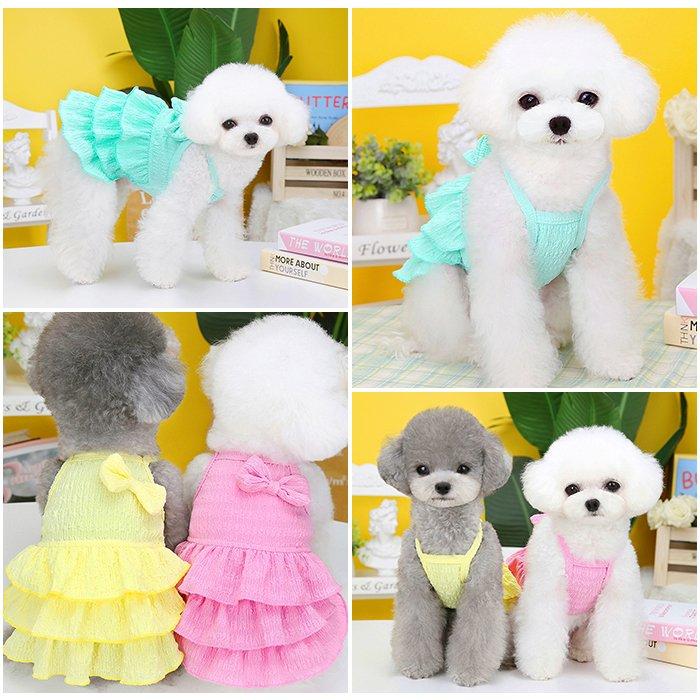 犬服 ワンピース フリル 犬 服 夏 春 ピンク フレンチブルドッグ パグ