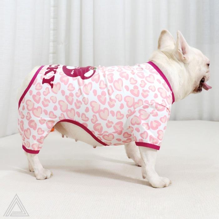 犬服 ロンパース くま ピンク おしゃれ 中型犬 小型犬 フレンチ