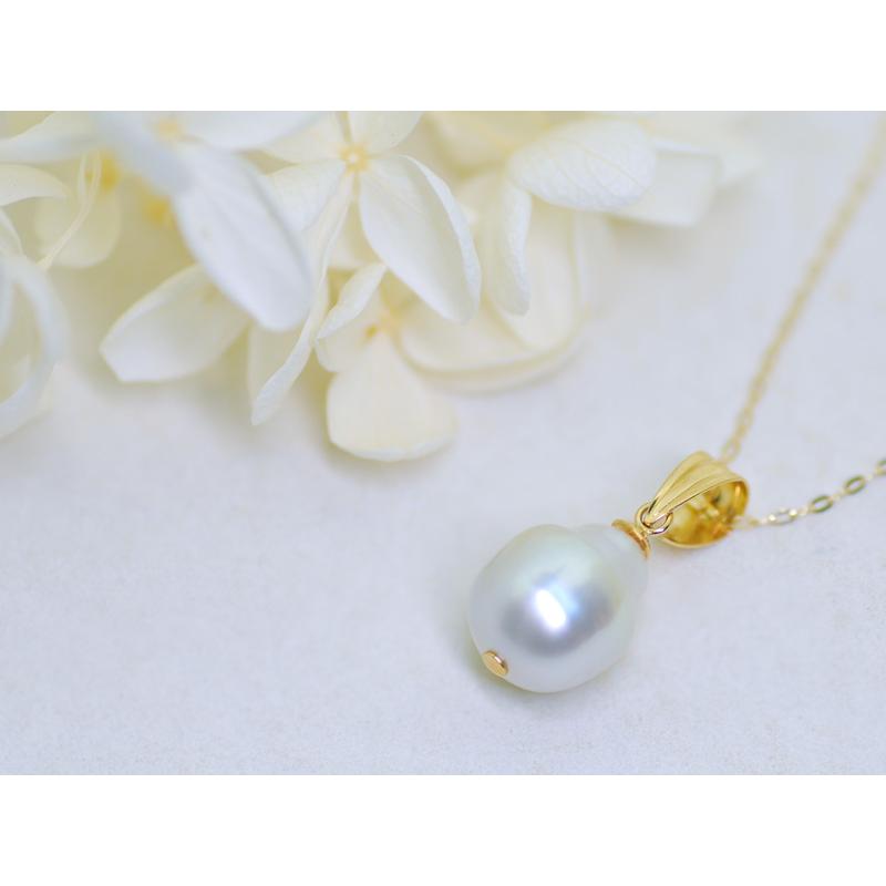 数量限定】バロックパール ネックレス トップ 白蝶真珠 ペンダント