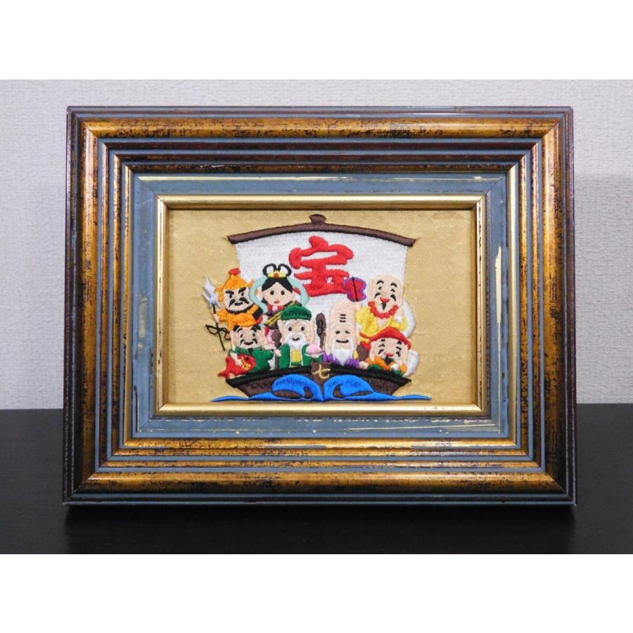 昭和レトロ 七福神 縁起物 刺繍画 刺繍絵 インテリア 購入