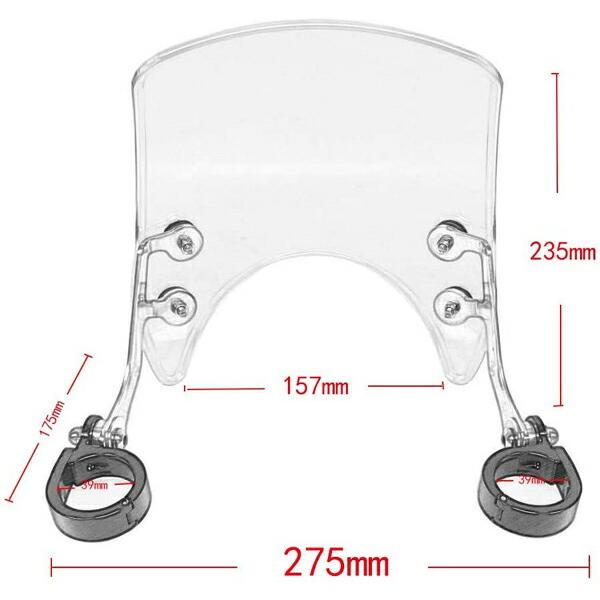 スポーツスター ウインドシールド 風防 カウル 39mm ウインド
