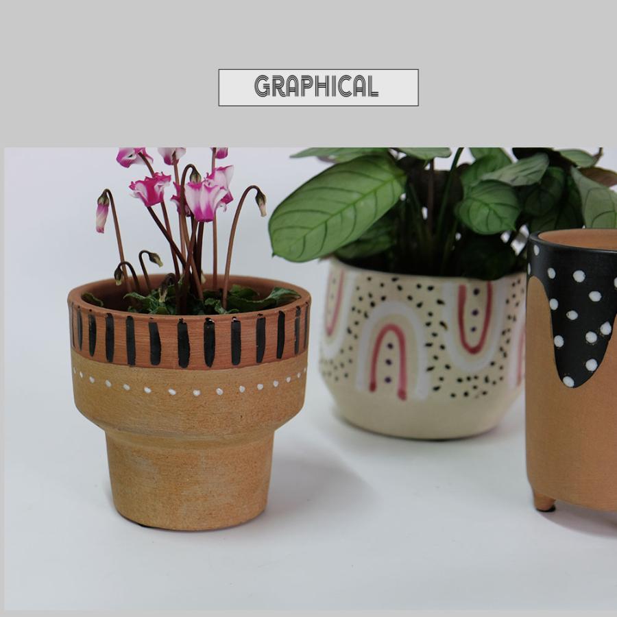おしゃれ 鉢カバー グラフィカルシリーズ 植木鉢 セラミック 鉢