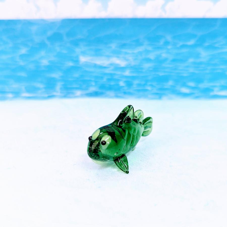 ガラス細工 デメニギス ミニチュア 雑貨 置物 小物 海 水族館 : きたの
