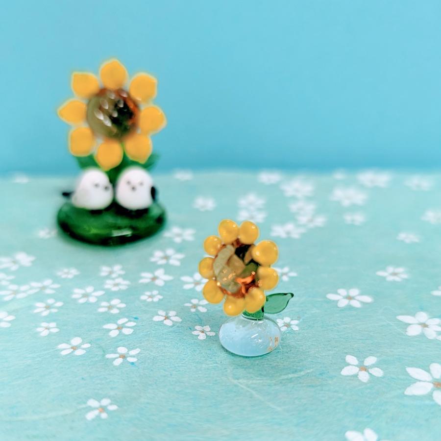 れもんてぃ〜 ガラス細工 ミニチュア ガラス細工 ひまわりのミニ