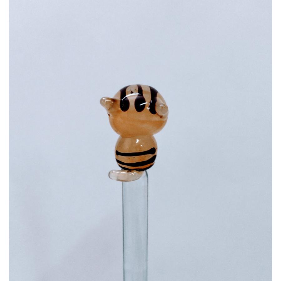 ガラス細工 マドラー ネコ 茶トラ ミニチュア 雑貨 動物 : きたの