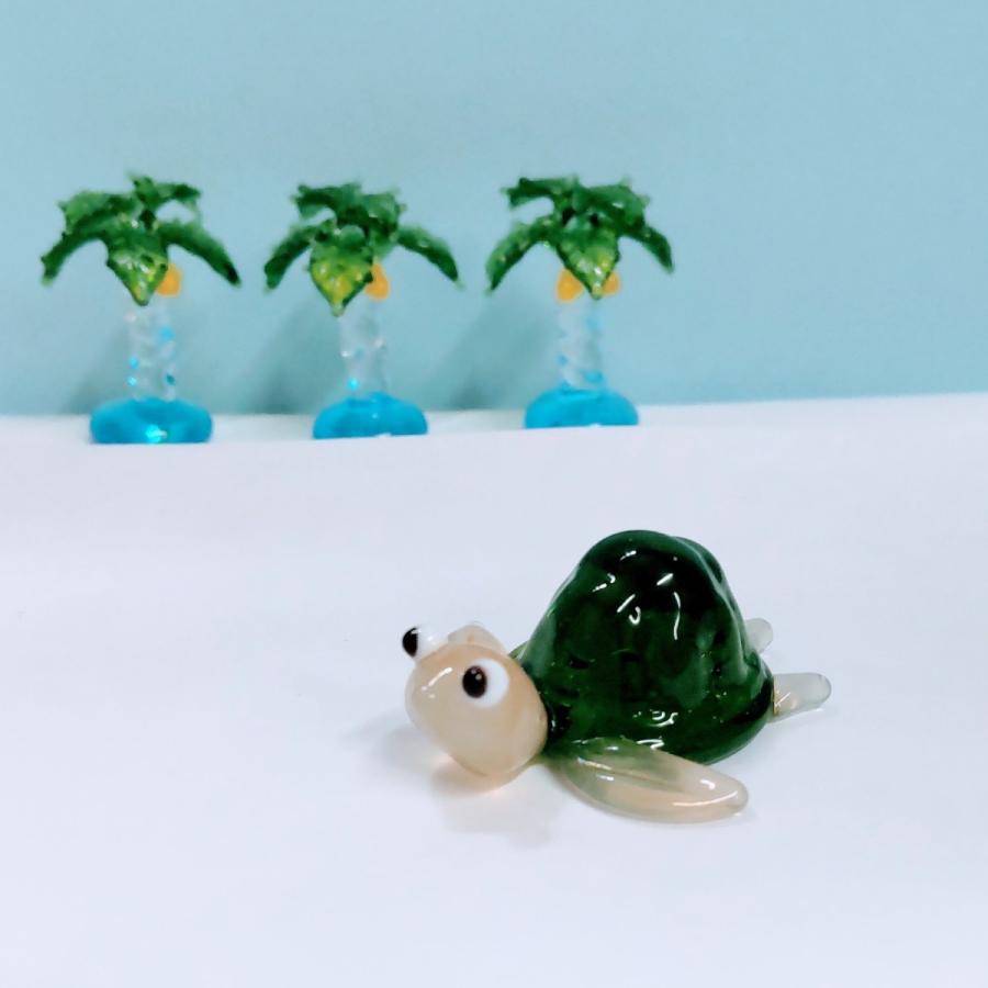 ウミガメ ガラス細工 ミニチュア ミニチュアガラス細工「海シリーズ