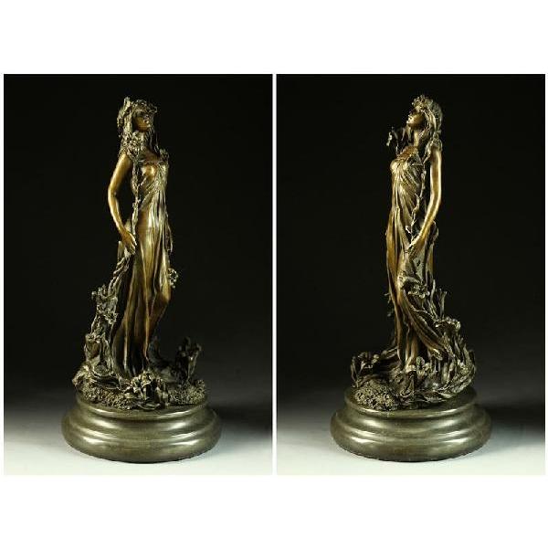 ブロンズ？ ブロンズ像？ 女性 アンティーク 彫刻家 安藤菊男作