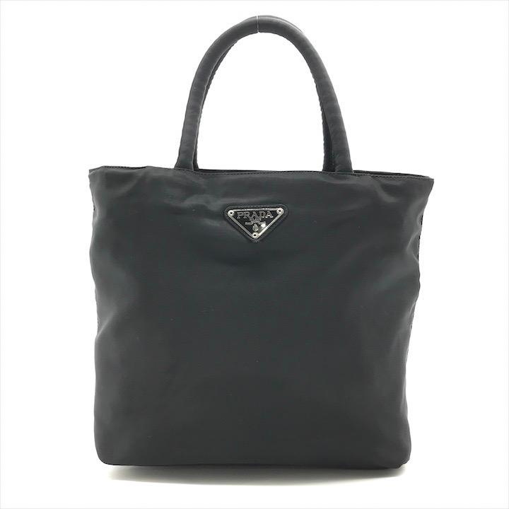 良品 PRADA プラダ 三角ロゴ プレート ナイロン テスート ミニ ハンド