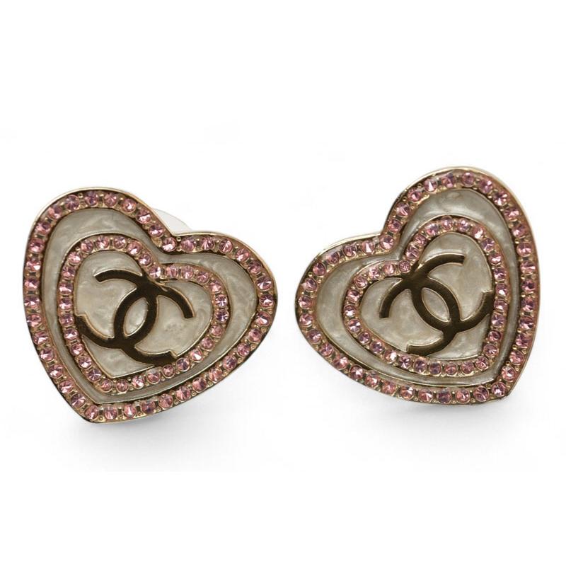CHANEL CCロゴ ハートチャーム ピアス正規品