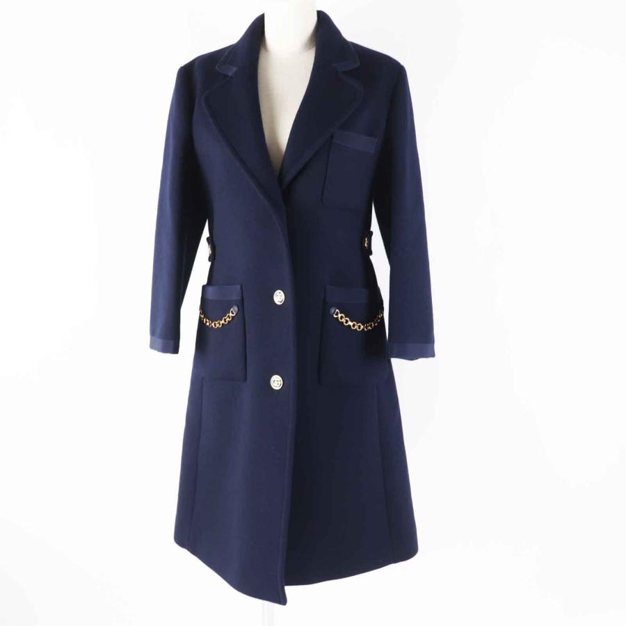 gucci青 ダブルブレスト チェスターコート gucci青 ダブルブレスト