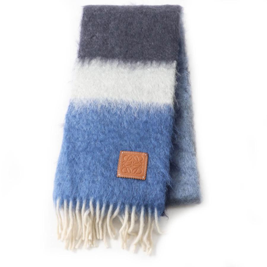 ロエベ 新品モヘアマフラー 青 LOEWE LOEWE ロエベ モヘア ストール