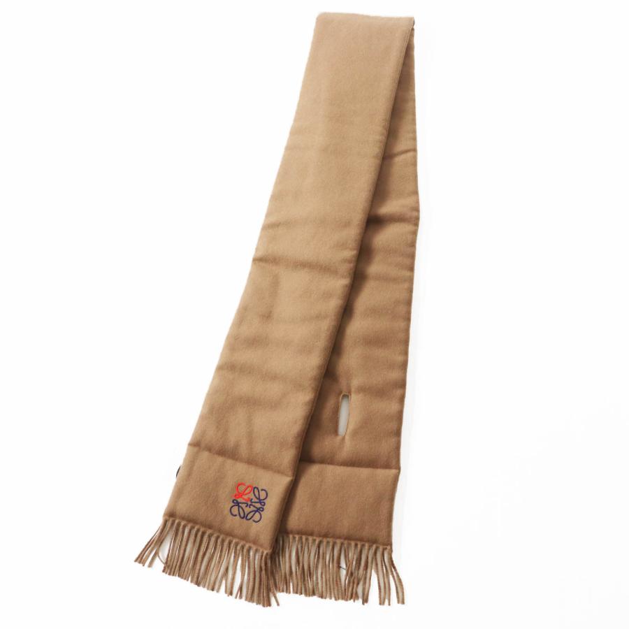 LOEWE（ロエベ） 美品◎LOEWE カシミヤ100％ アナグラム刺繍 フリンジ