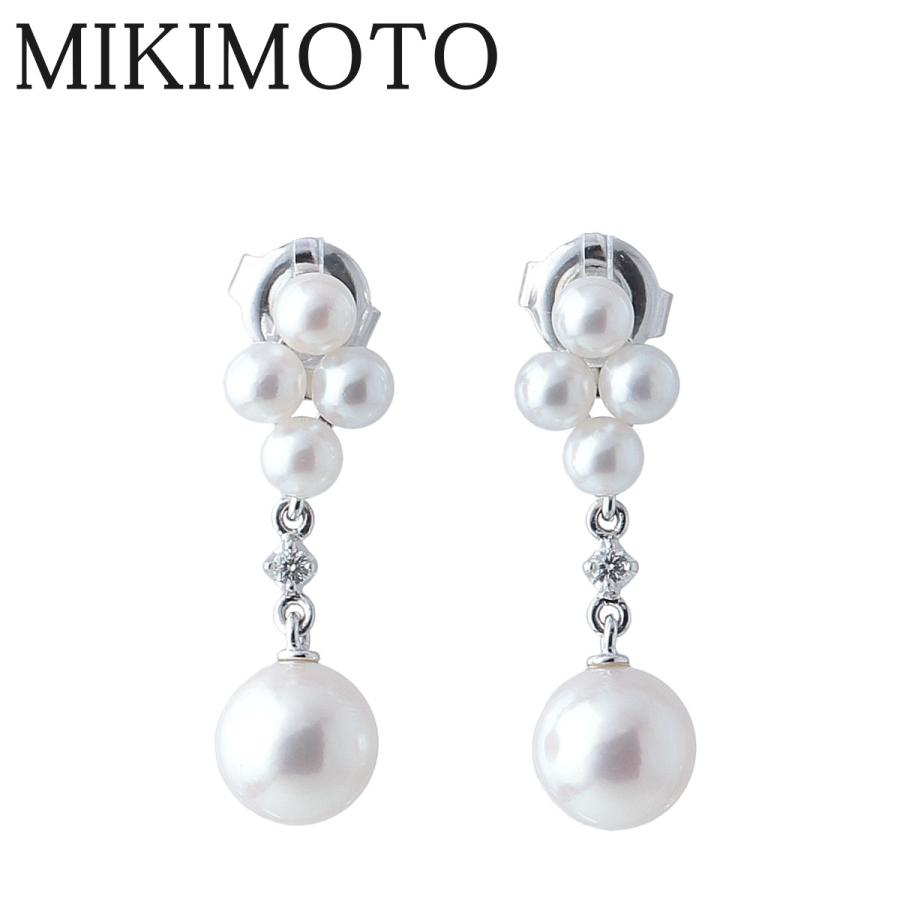 MIKIMOTO（ミキモト） ダイヤ パール ピアス 現行モデル PE-768PU型
