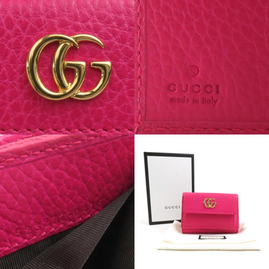 GUCCI（グッチ） 三つ折り財布 レザー ピンク : ブランドバリュー