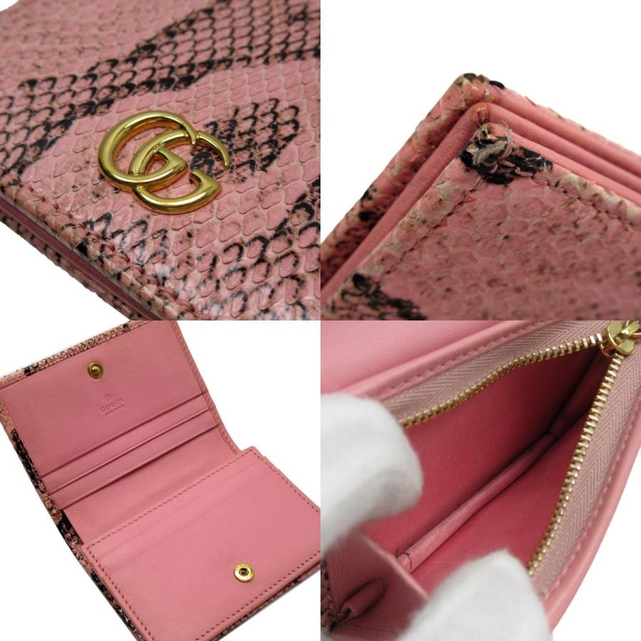 GUCCI（グッチ） 二つ折り財布 GGMarmont パイソン ピンク : ブランド