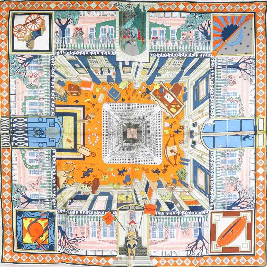 HERMES（エルメス） スカーフ カレ 90 OBJETS DE CURIOSITE シルク