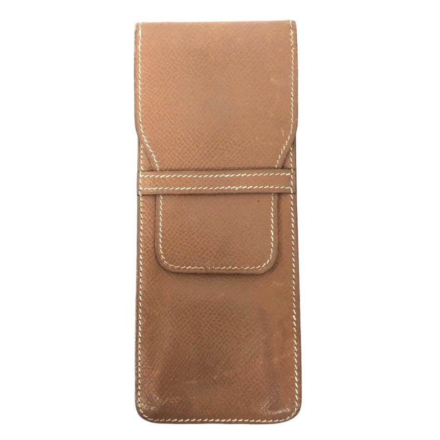 HERMES（エルメス） ペンケース 型押し レザー ス ブラウン 筆記用具