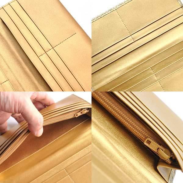 長財布 二つ折り ライトゴールド 薄金染め 錦蛇 ダイヤモンドパイソン