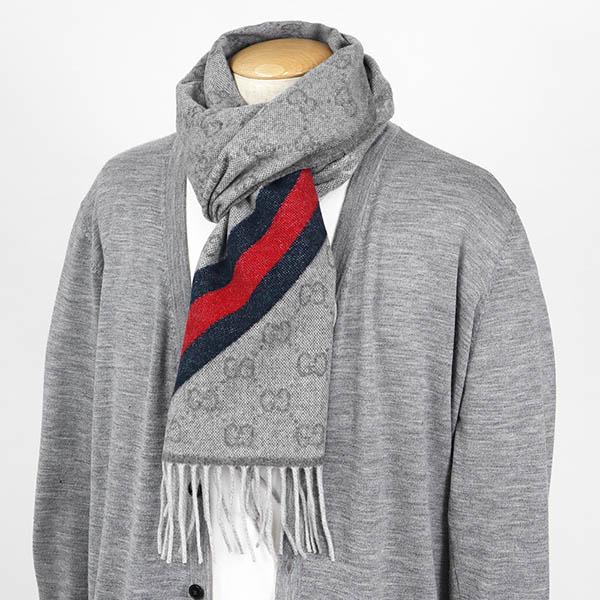 GUCCI（グッチ） ストール ウール100% GG柄 マフラー ユニセックス