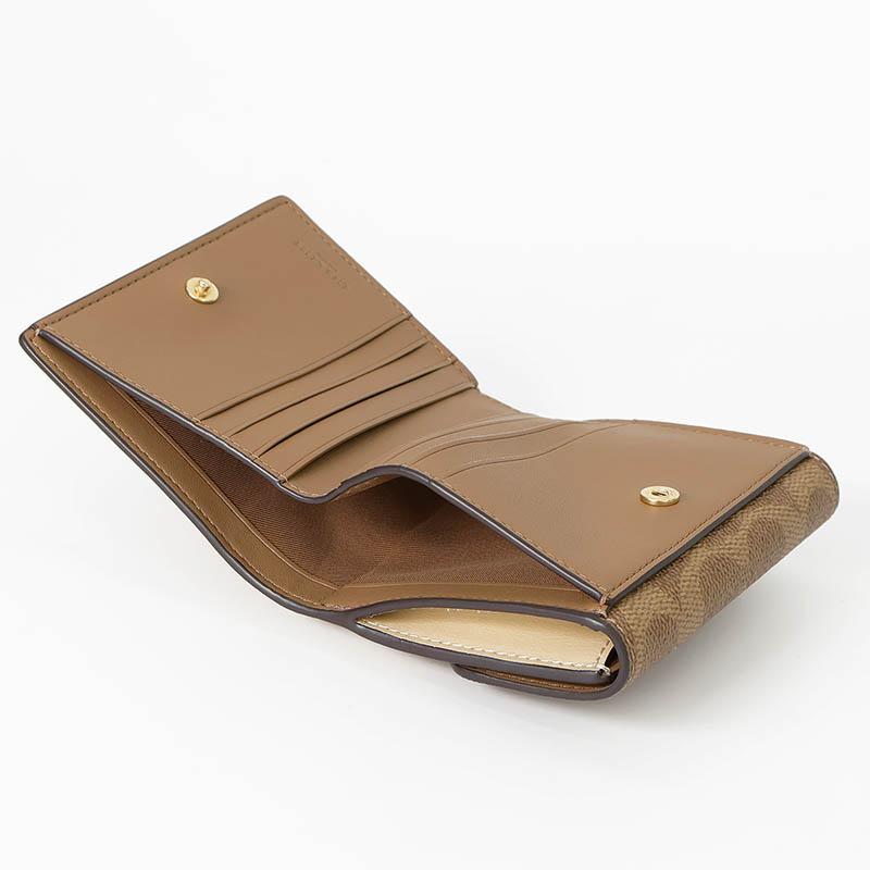 COACH（コーチ） 二つ折り財布 バイカラー シグネチャーキャンバス