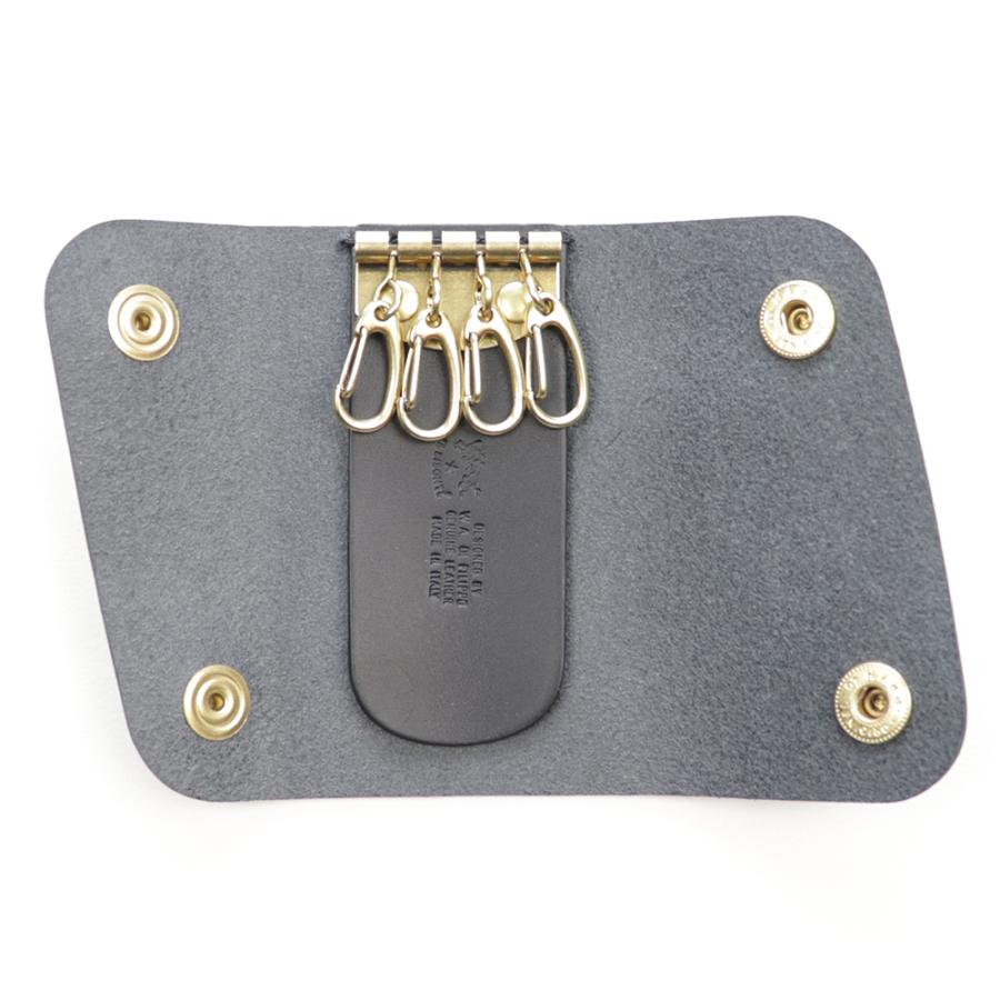 IL BISONTE（イルビゾンテ） キーケース 4連 ブラック キーリング