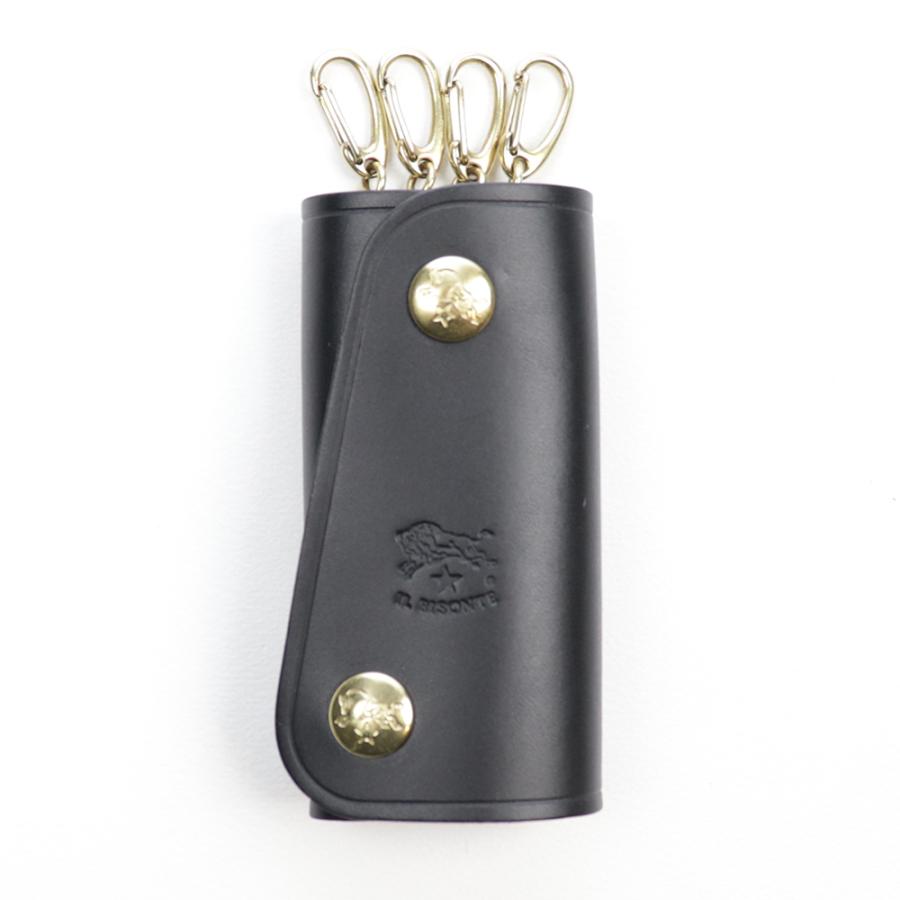 IL BISONTE（イルビゾンテ） キーケース 4連 ブラック キーリング