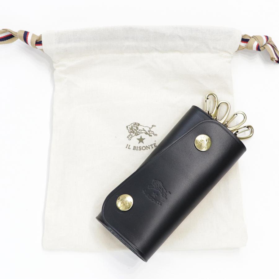 イルビゾンテキーケースブラック黒メンズ4連パスケース新品