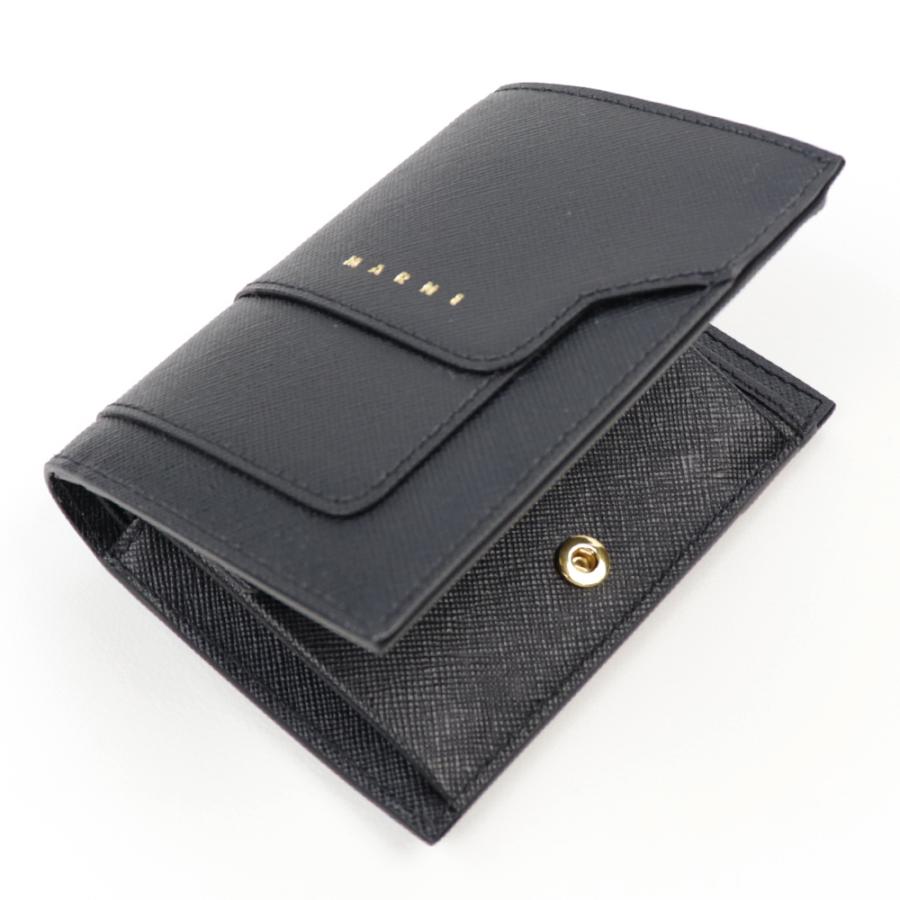 ハ*ミ様 MARNI マル二 トランク サフィアーノ二つ折り財布ブラック
