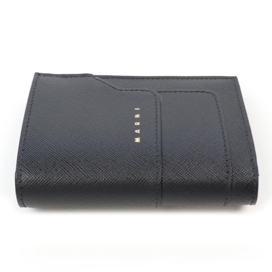 ハ*ミ様 MARNI マル二 トランク サフィアーノ二つ折り財布ブラック