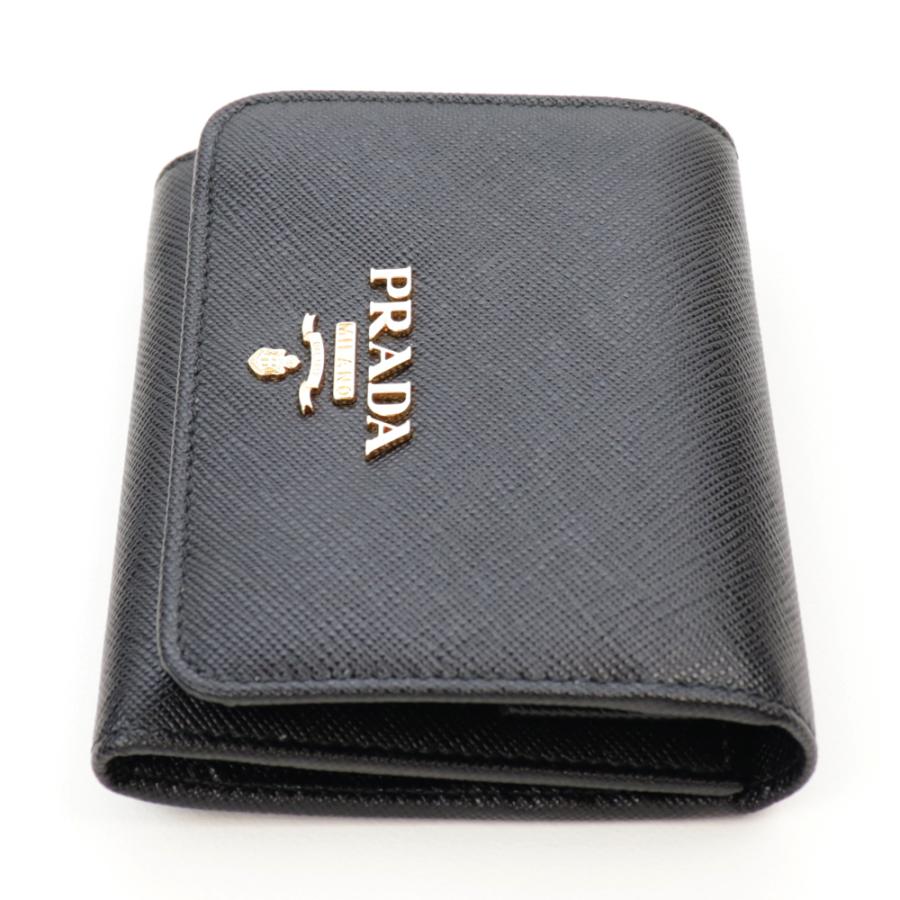 PRADA（プラダ） 財布 三つ折り ブラック 黒 ミニ財布 コンパクト