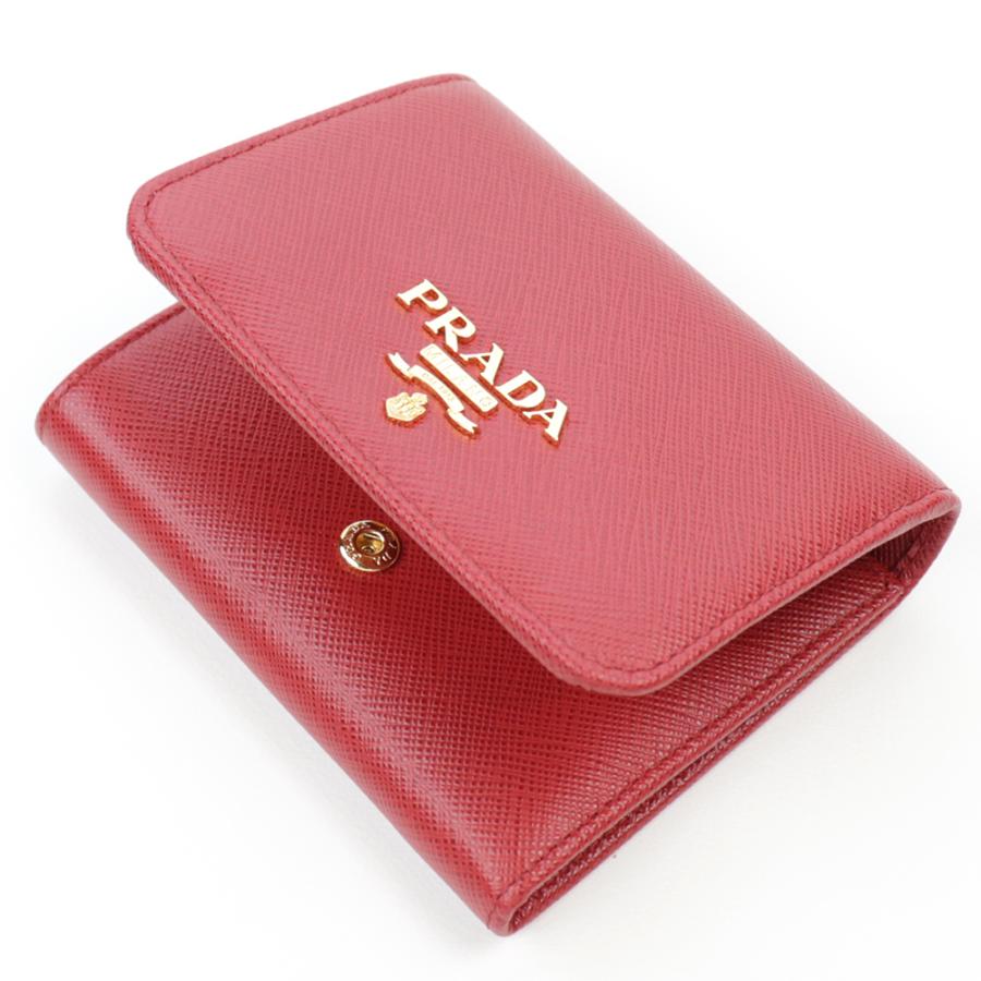 新品！ PRADA プラダ 折り財布 レッド 付属品完備 13A 新品！ PRADA
