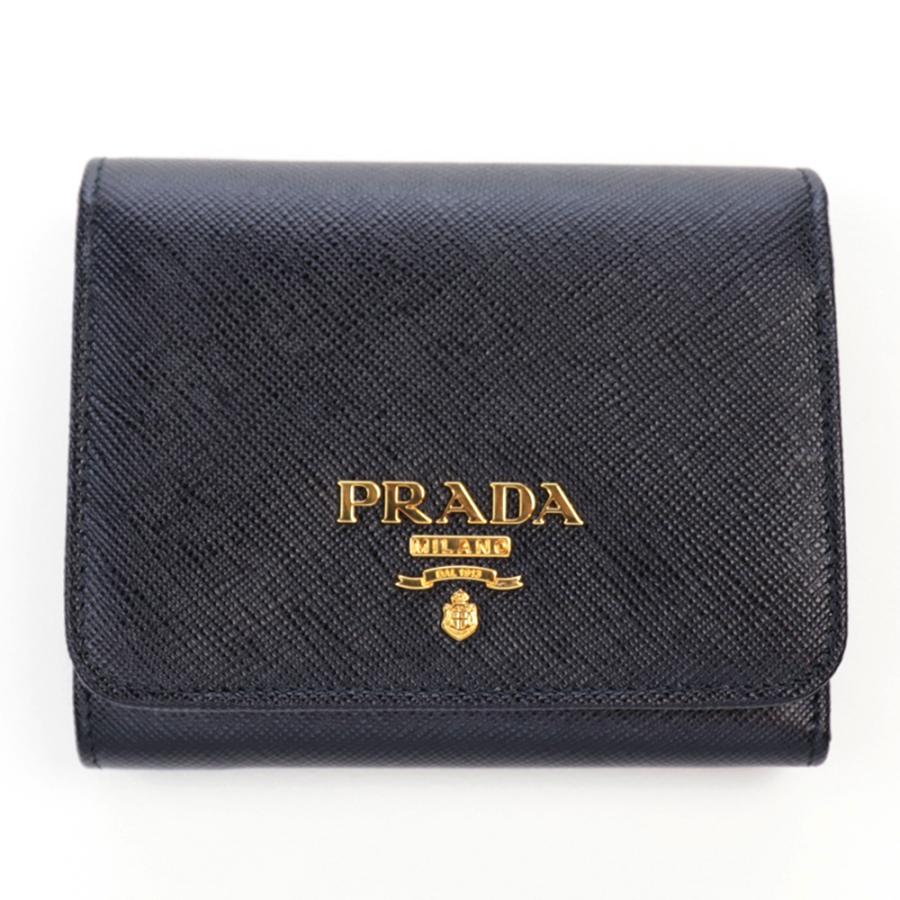 PRADA（プラダ） 財布 三つ折り ブラック 黒 ミニ財布 コンパクト