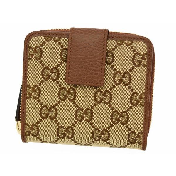 GGキャンバス グッチ 財布 GUCCI 二つ折り財布 メンズ ブラウン 346056