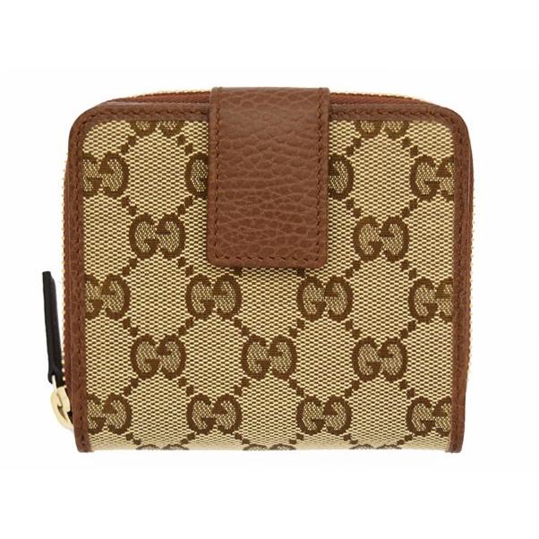 GGキャンバス グッチ 財布 GUCCI 二つ折り財布 メンズ ブラウン 346056