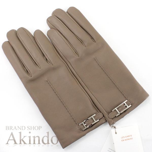 HERMES グレー レザー手袋 サイズ9 HERMES グレー レザー手袋サイズ9