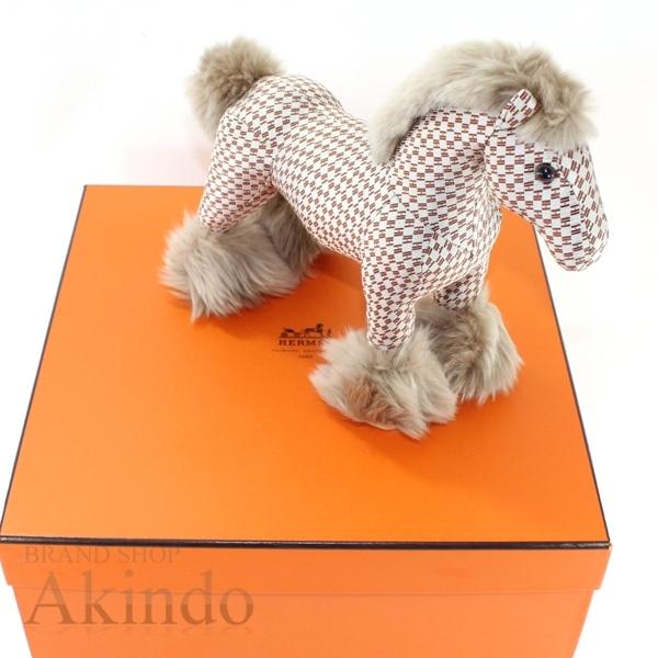 エルメス ベビーエルミー ホース 馬 ぬいぐるみ リネン ブルー 新品