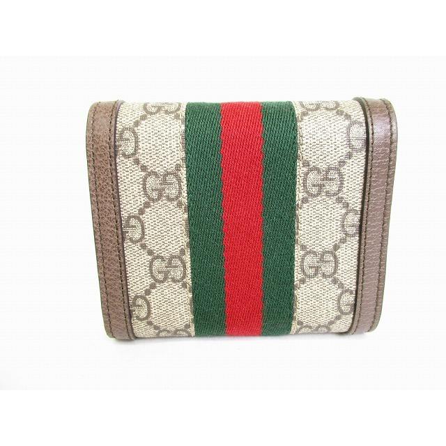 GUCCI 三つ折り財布 PVC コンパクト GGマーモント シェリーライン
