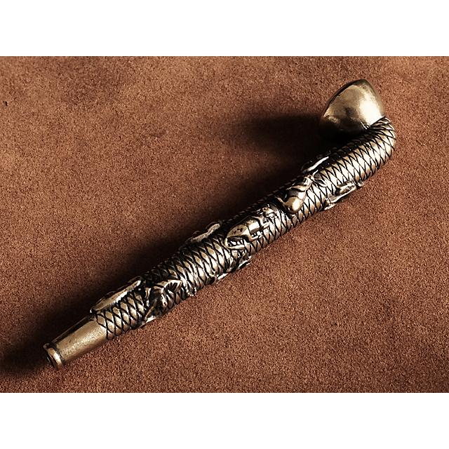 古い煙管二本 古いキセル 真鍮製 (2本セット) 古い煙管二本