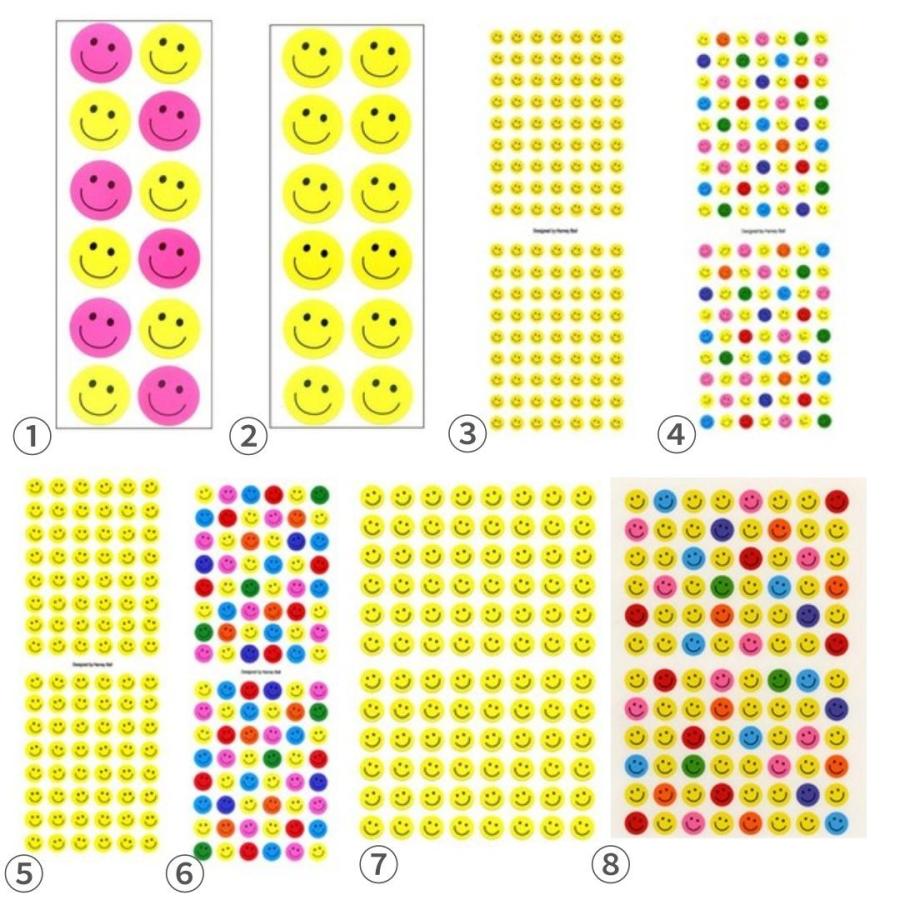 送料無料】【スマイル・シールセットA 全8枚】ニコちゃん クリアー