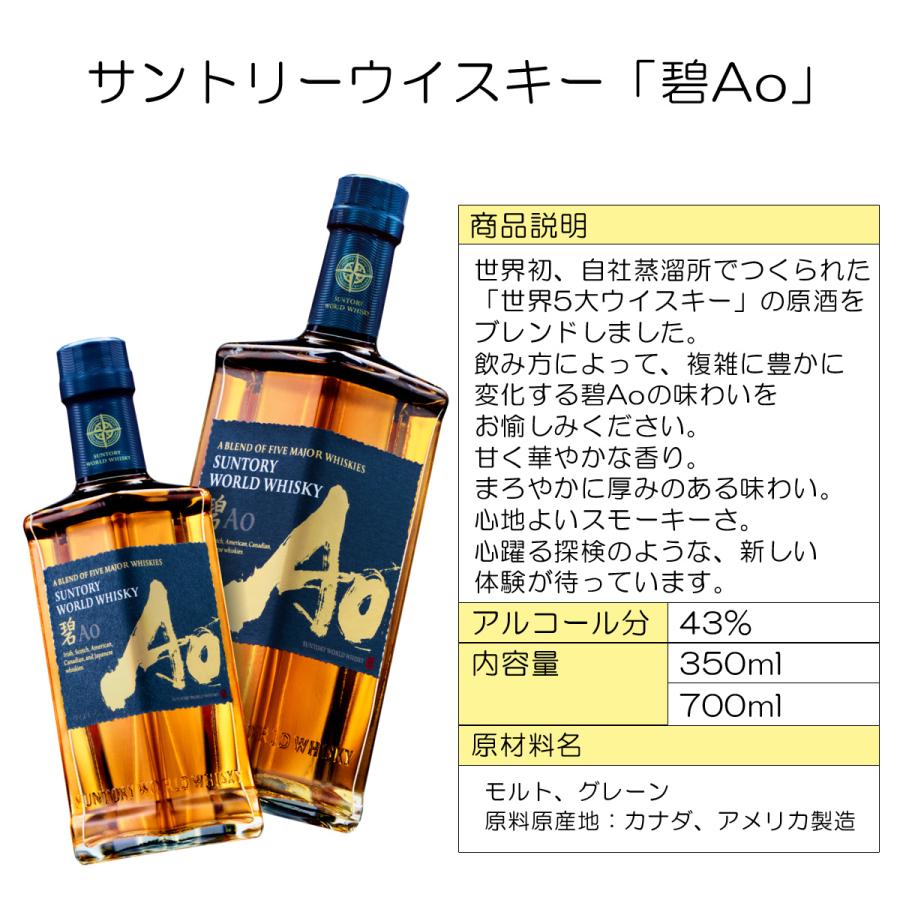 バレンタイン サントリーウィスキー碧Ao 350ml チョコ2個セット 送料