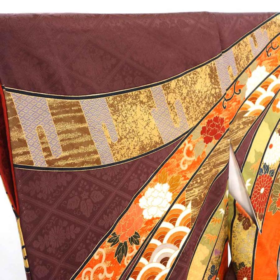 振袖と長襦袢セット 身丈180cm 裄67cm レディース 袷 熨斗目 裄長 裄L