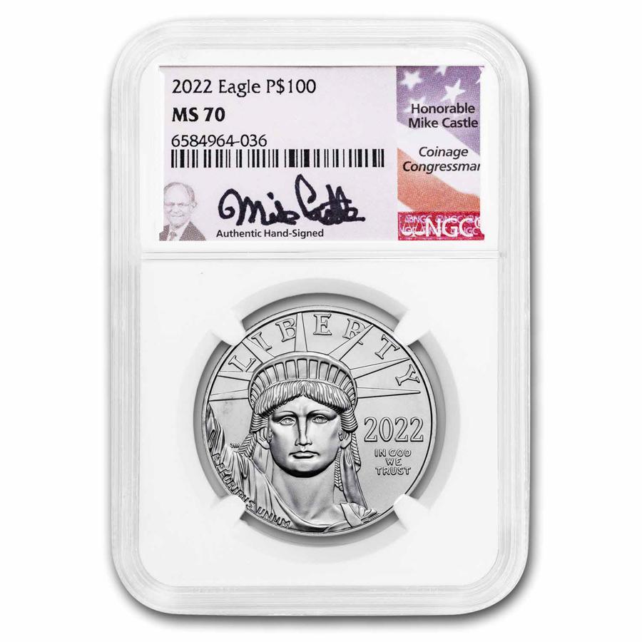 保証書・スラブ付き] 2022年 (新品) アメリカ「イーグル」純プラチナ 1