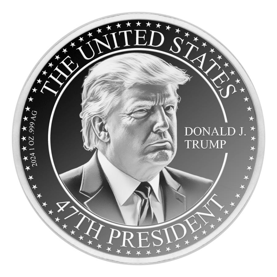 トランプ2024年記念純銀2枚 ケース入り 銀価格最高額に‼️2%