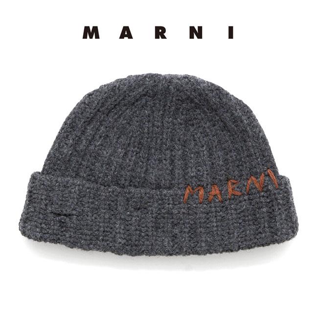 TIME SALE] MARNI マルニ ロゴ刺繍 ウール ニットキャップ CLZC0145Q0