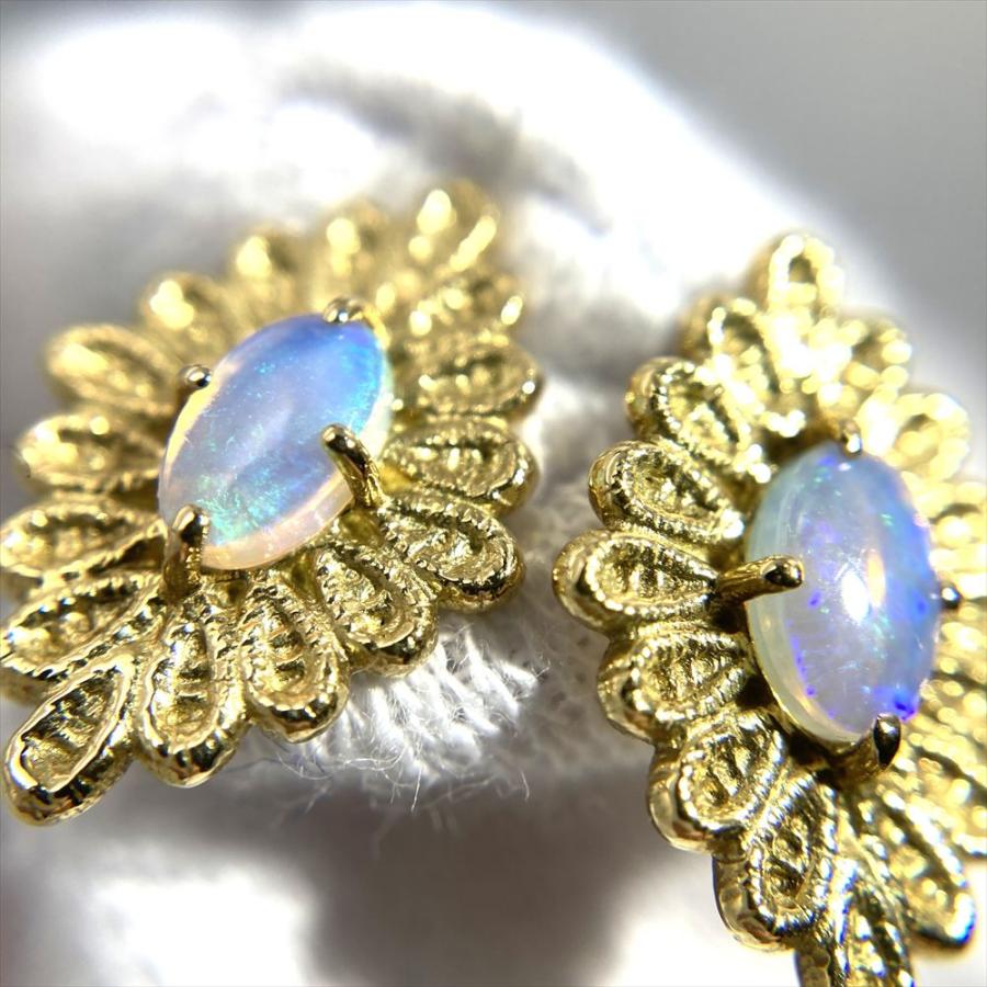 ete（エテ） ひし形 ピアス オパール K18YG 2.3g イエローゴールド